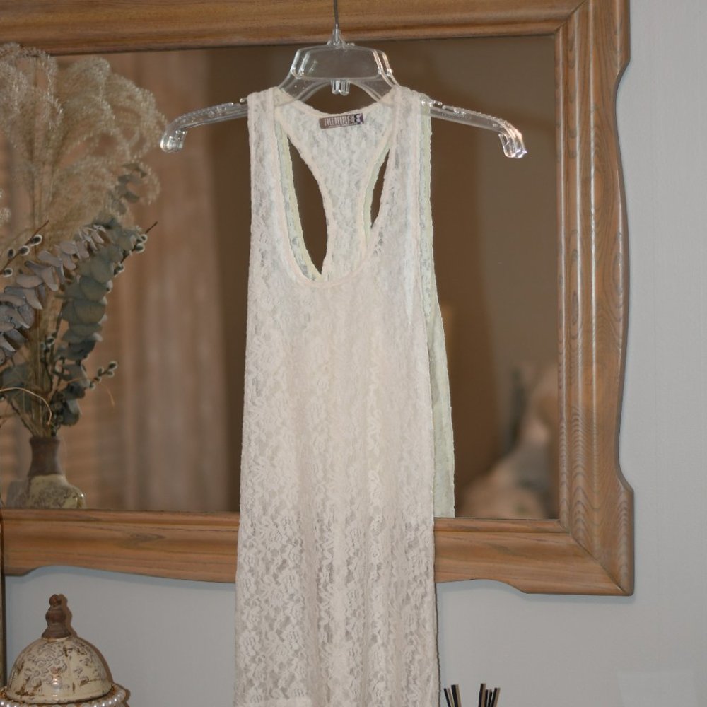 Free people cream lace tank top NWOT